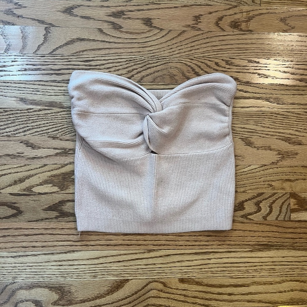 beige tube top